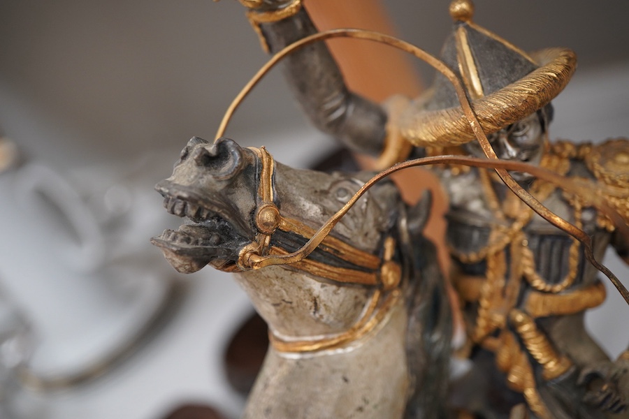 A 20th century model of a warrior on horseback, after Guiseppe Vasari